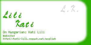 lili kati business card